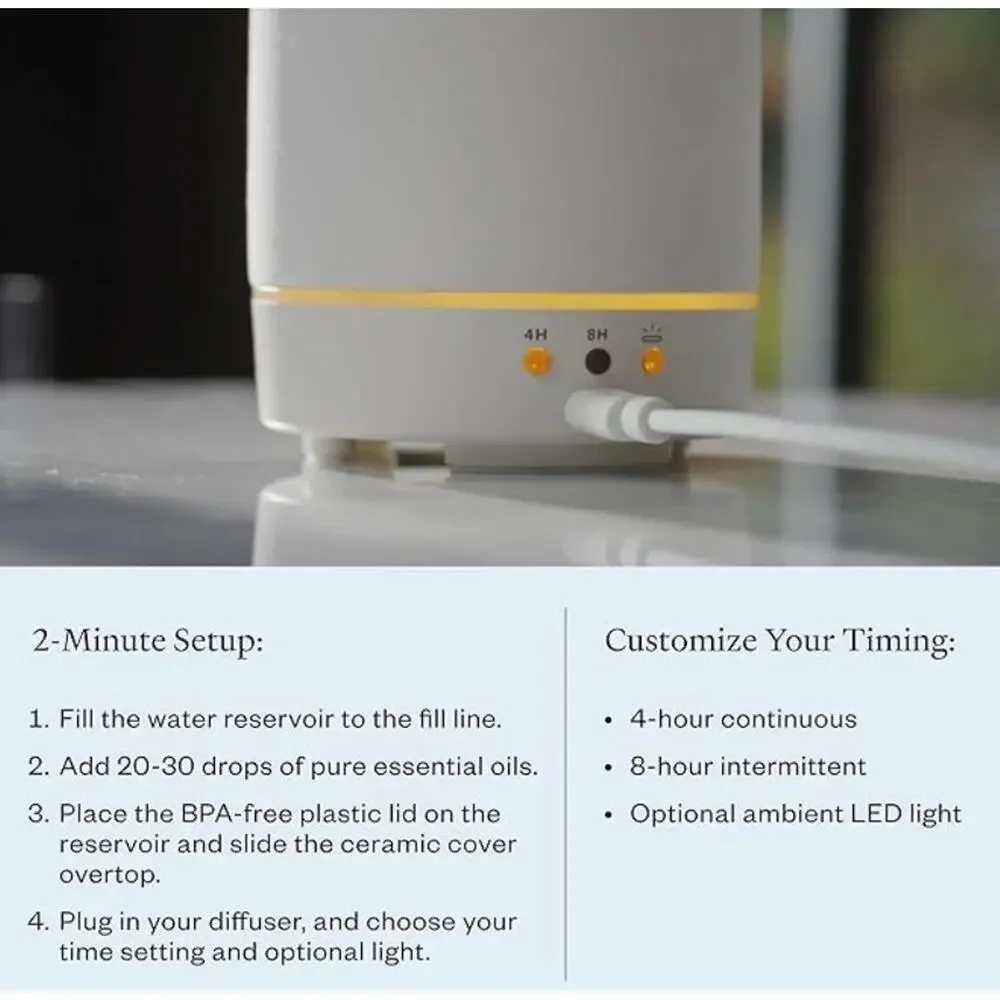 Vitruvi Stone Diffuser, Ceramic Essential Oil Diffuser for Aromatherapy